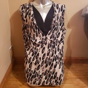 Leopard Print Sleeveless Top with Black Accents Y2K East 5th Xl